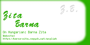 zita barna business card